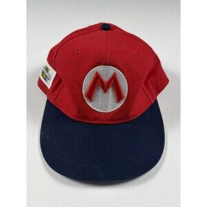 Super Nintendo World Mario Hat Red Blue Snapback Cap Universal Studios OSFM